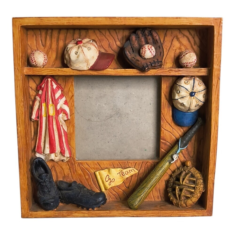 Rivers Edge Go Team Player Baseball Picture Frame-3D (2.6" X 2.6")Frame 5"x 5"